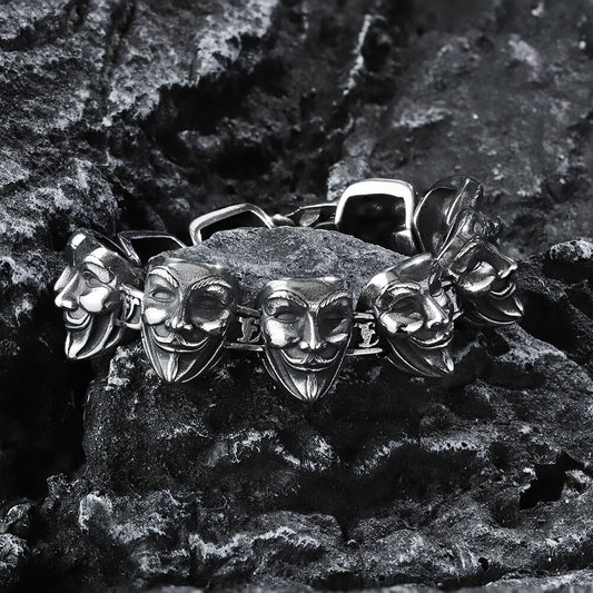 V for Vendetta Mask Stainless Steel Bracelet
