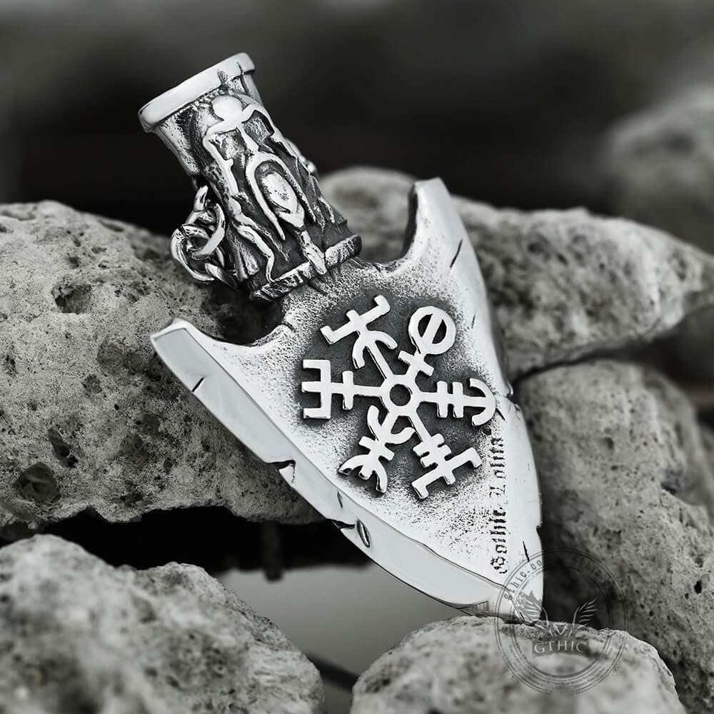 Valknut And Vegvisir Stainless Steel Viking Pendant