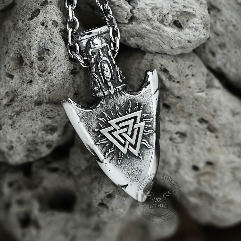 Valknut And Vegvisir Stainless Steel Viking Pendant