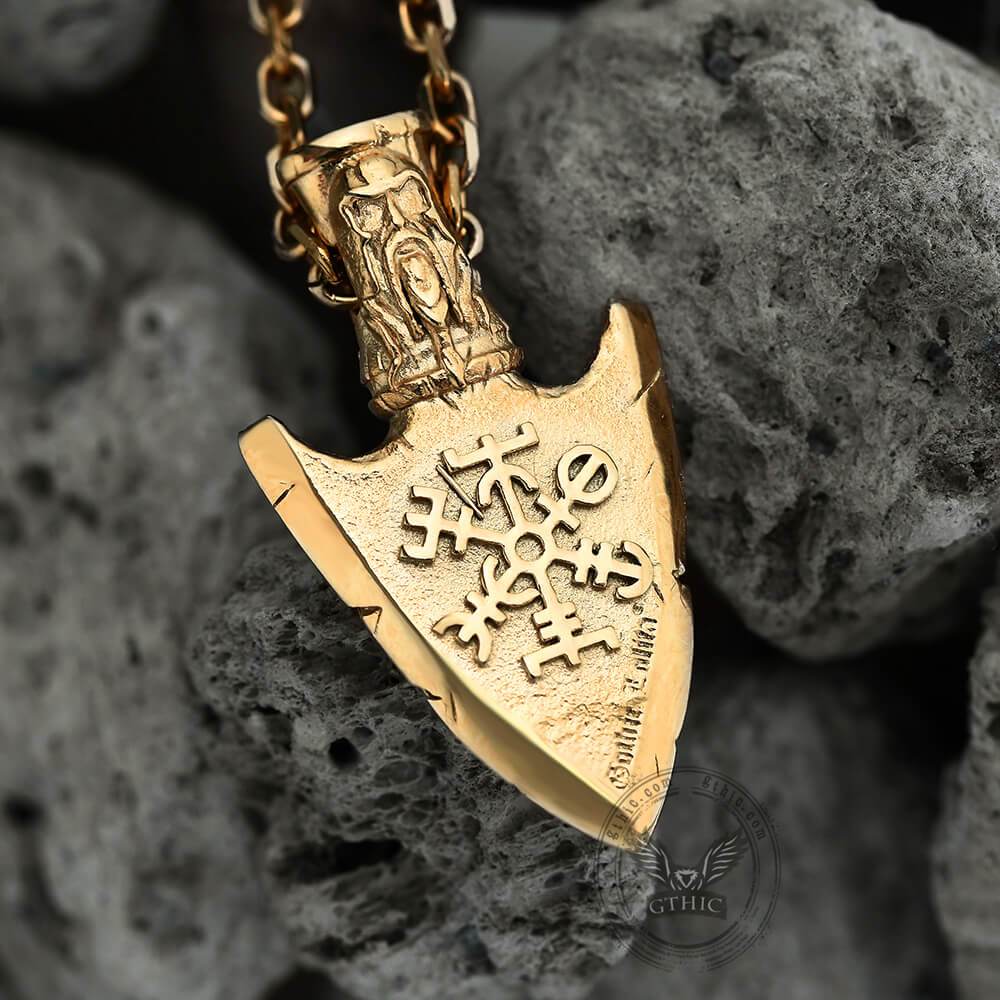 Valknut And Vegvisir Stainless Steel Viking Pendant