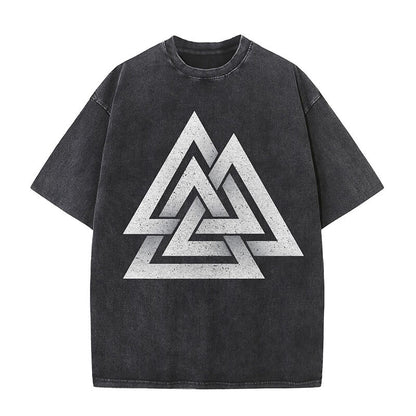 Valknut Totem Viking Washed T-shirt