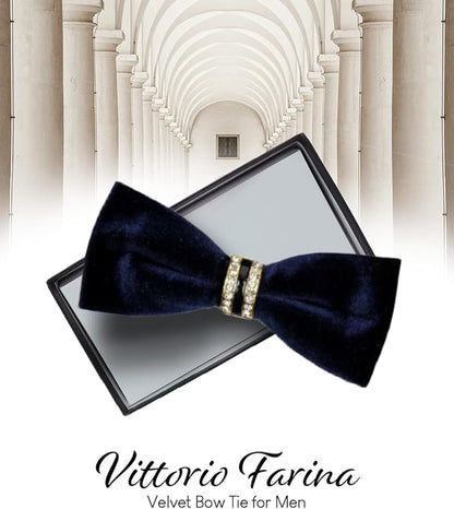Vittorio Farina Velvet Bow Tie in Gift Box
