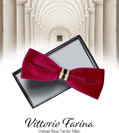 Vittorio Farina Velvet Bow Tie in Gift Box