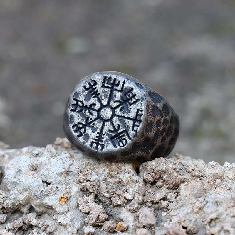 Vegvisir Magic Compass Stainless Steel Viking Ring