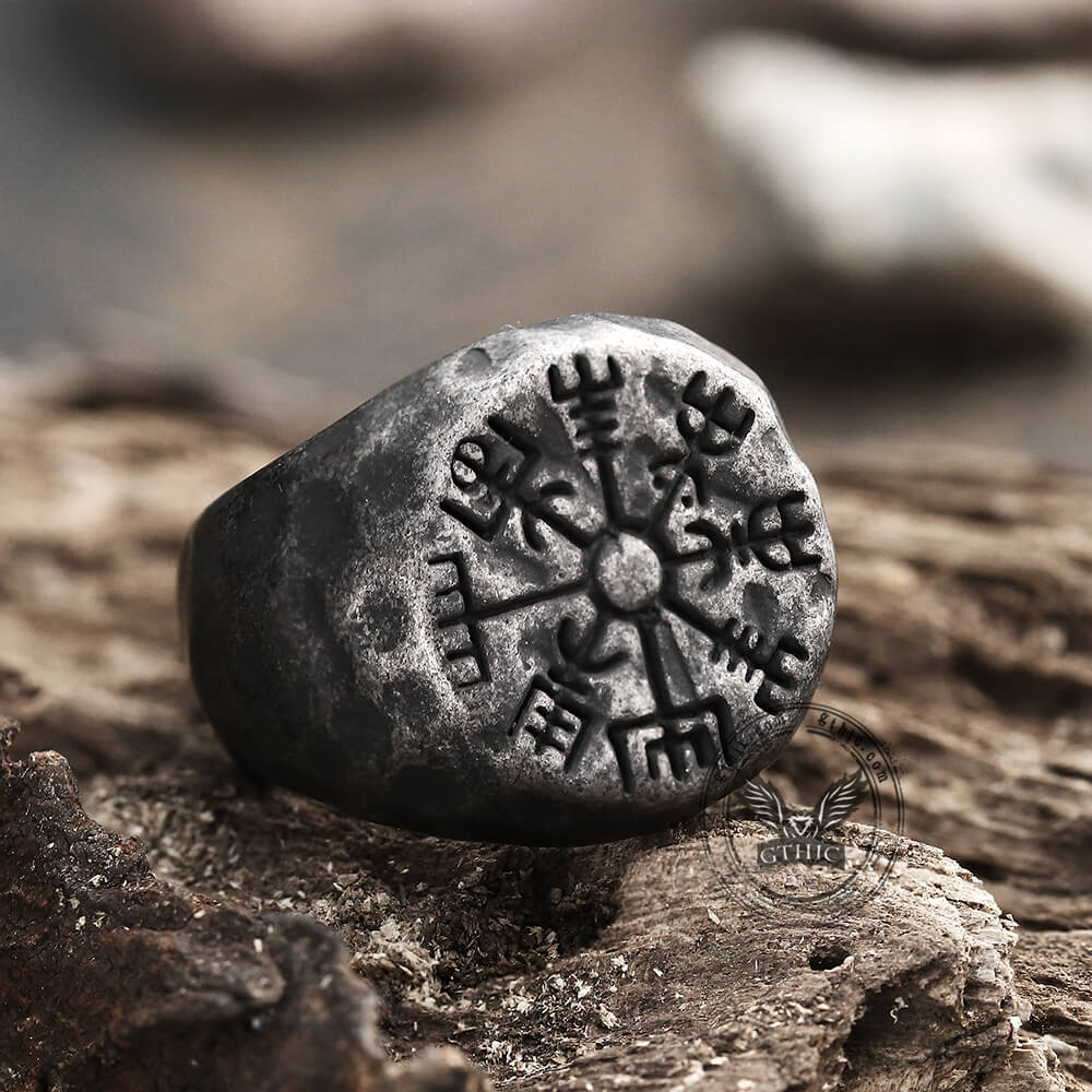 Vegvisir Magic Compass Stainless Steel Viking Ring