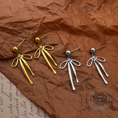 Versatile Tassel Bowknot Stainless Steel Earrings