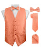 Vittorio Farina Men's Woven Paisley Vest, Necktie, Bow Tie and Pocket Square Set (Black Back)