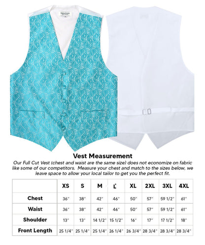 Vittorio Farina Men's Woven Paisley Vest, Necktie, Bow Tie and Pocket Square Set (White Back)