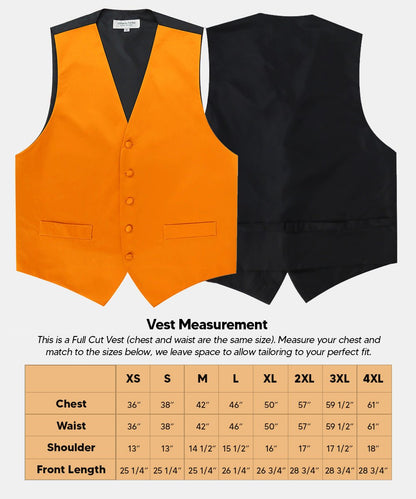 Vittorio Farina Men's Satin Vest, Necktie, Bow Tie and Pocket Square Set (Black Back)