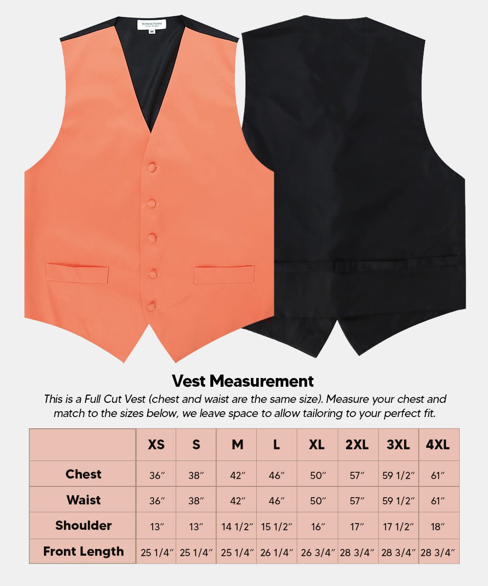 Vittorio Farina Men's Satin Vest, Necktie, Bow Tie and Pocket Square Set (Black Back)