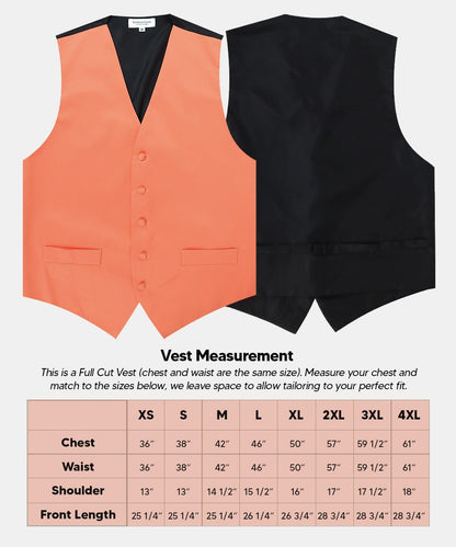 Vittorio Farina Men's Satin Vest, Necktie, Bow Tie and Pocket Square Set (Black Back)