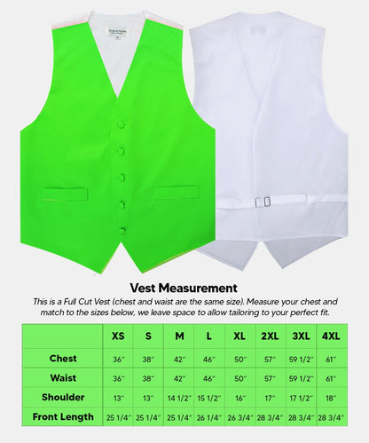 Vittorio Farina Men's Satin Vest, Necktie, Bow Tie and Pocket Square Set (White Back)