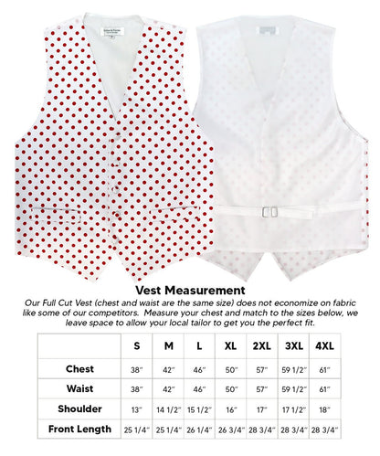 Vittorio Farina Men's White and Black Dot Polka Dot Vest, Necktie, Bow Tie and Pocket Square Set