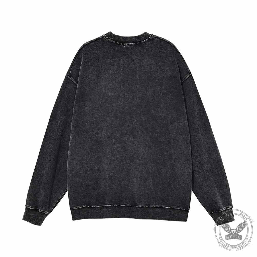 Tattoos Are Trashy Skull Rose Vintage Washed Sweatshirt