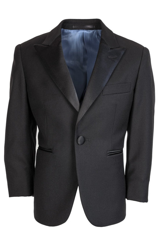 "Vienna" Kids Black Tuxedo Jacket Peak (Separates)