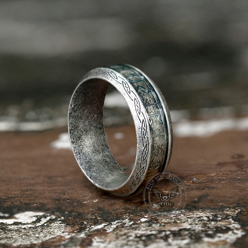 Viking Celtic Knot Runes Stainless Steel Ring