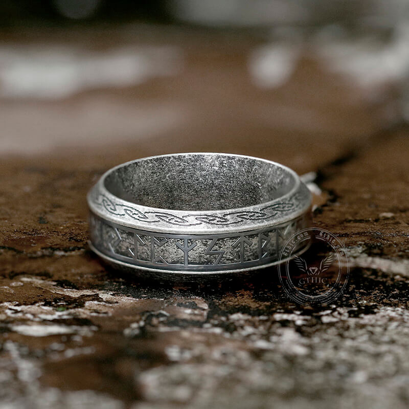 Viking Celtic Knot Runes Stainless Steel Ring
