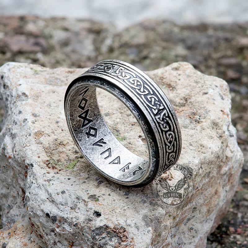 Viking Celtic Knot Stainless Steel Spinner Ring