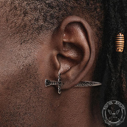 Viking Celtic Knot Sword Stainless Steel Earrings