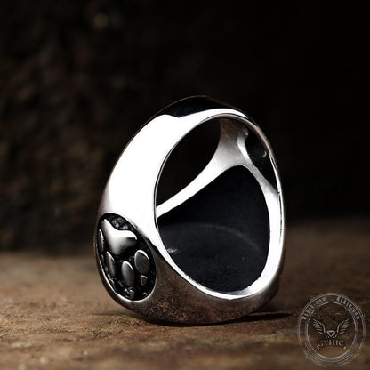 Viking Letter Bear Claw Stainless Steel Ring
