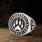 Viking Letter Bear Claw Stainless Steel Ring