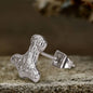 Viking Mjolnir Stainless Steel Stud Earrings