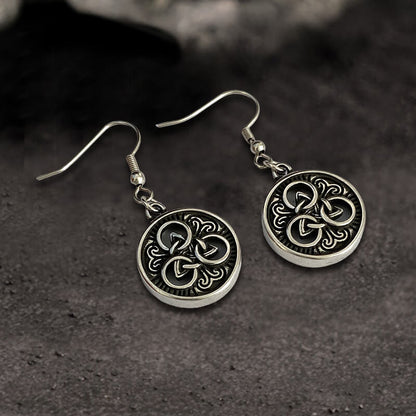 Viking Round Celtic Knot Stainless Steel Earrings