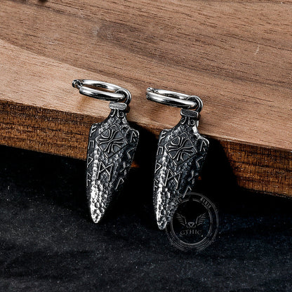 Viking Runes Arrow Stainless Steel Earrings