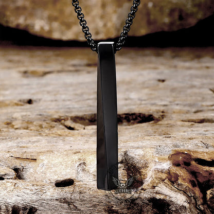 Viking Runes Mobius Bar Stainless Steel Necklace