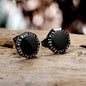 Viking Runes Octagon Stainless Steel Stud Earrings