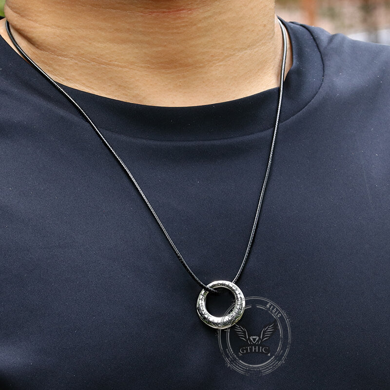 Viking Runes Stainless Steel Urn Necklace