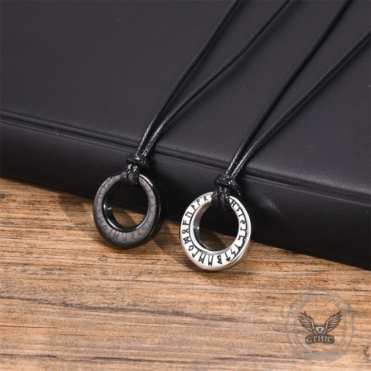 Viking Runes Stainless Steel Urn Necklace