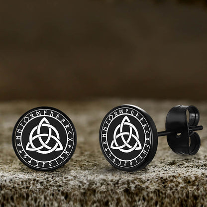 Viking Sigils Stainless Steel Stud Earrings