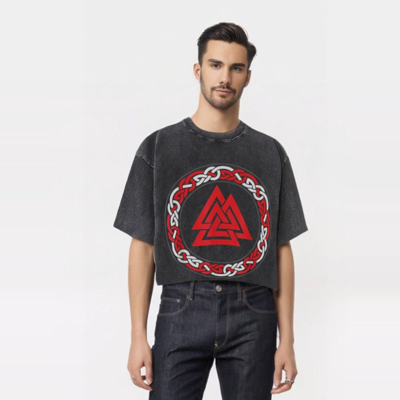 Viking Symbol Valknut Totem Washed T-shirt