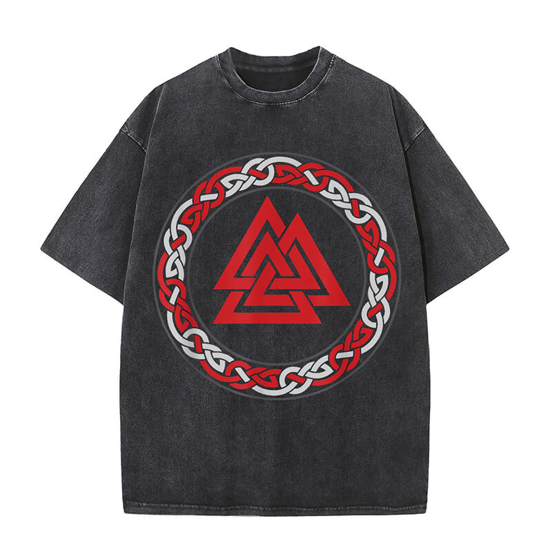 Viking Symbol Valknut Totem Washed T-shirt