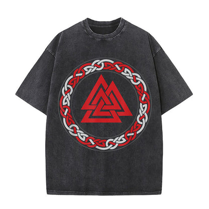 Viking Symbol Valknut Totem Washed T-shirt