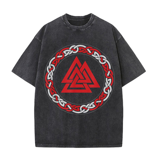 Viking Symbol Valknut Totem Washed T-shirt