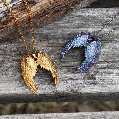 Vintage Angel Wings Stainless Steel Pendant