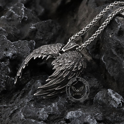 Vintage Angel Wings Stainless Steel Pendant