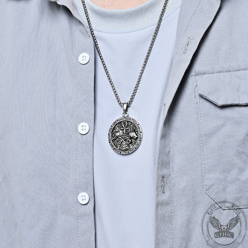 Vintage Anubis Ankh Cross Stainless Steel Pendant