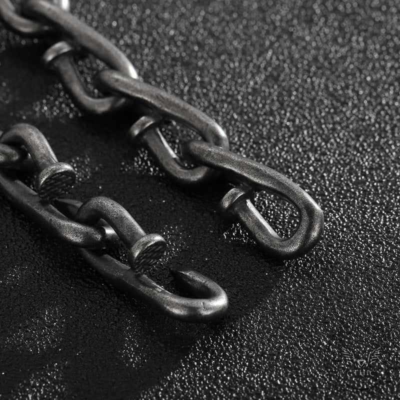 Vintage Bent Nail Stainless Steel Necklace