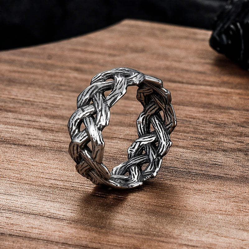 Vintage Braided Celtic Knot Stainless Steel Ring