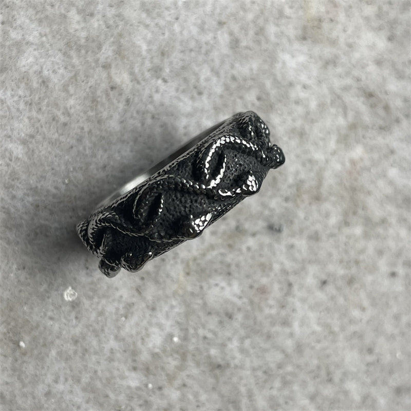 Vintage Cobra Wrap Stainless Steel Snake Ring