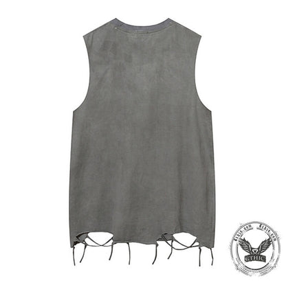 Vintage Cross Rock Star Sleeveless Print Vest