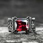 Vintage Cross Stainless Steel Gemstone Ring