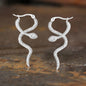 Vintage Curled Snake Stainless Steel Stud Earrings