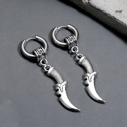 Vintage Dagger-Shaped Stainless Steel Earrings