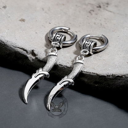 Vintage Dagger-Shaped Stainless Steel Earrings