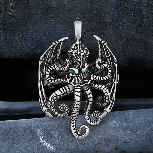 Vintage Demon Octopus Stainless Steel Pendant
