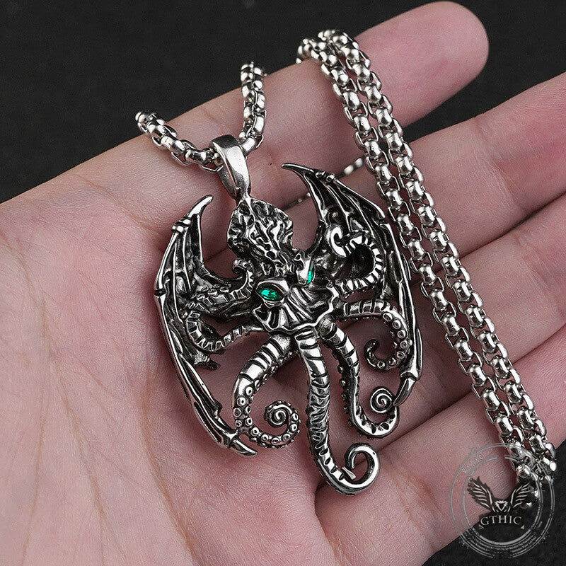 Vintage Demon Octopus Stainless Steel Pendant